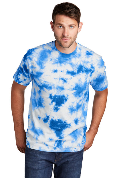 Front View of True Royal Port & Co Crystal Tie-Dye Tee PC145 plain