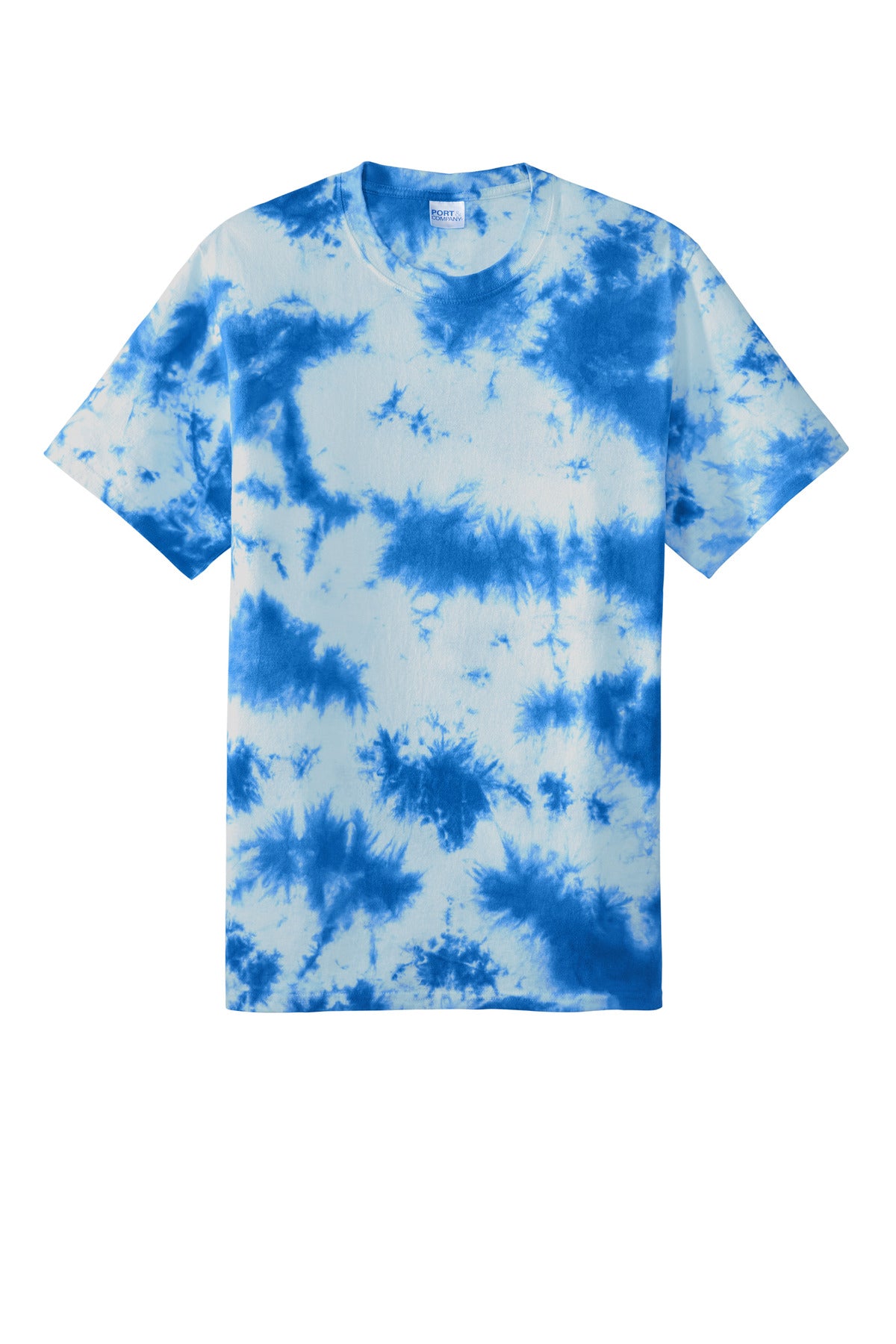 Front View of True Royal Port & Co Crystal Tie-Dye Tee PC145 plain