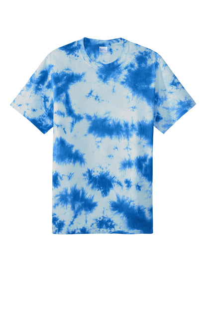 Front View of True Royal Port & Co Crystal Tie-Dye Tee PC145 plain