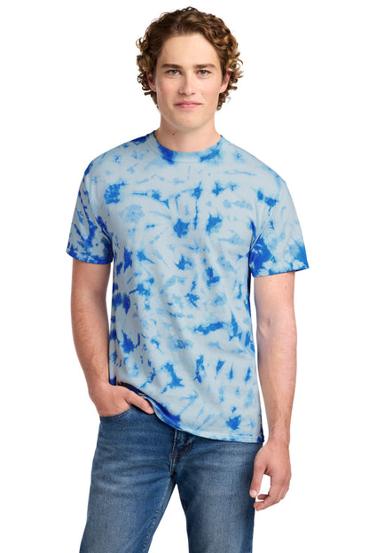 Front View of True Royal Port & Co Crystal Tie-Dye Tee PC145 plain