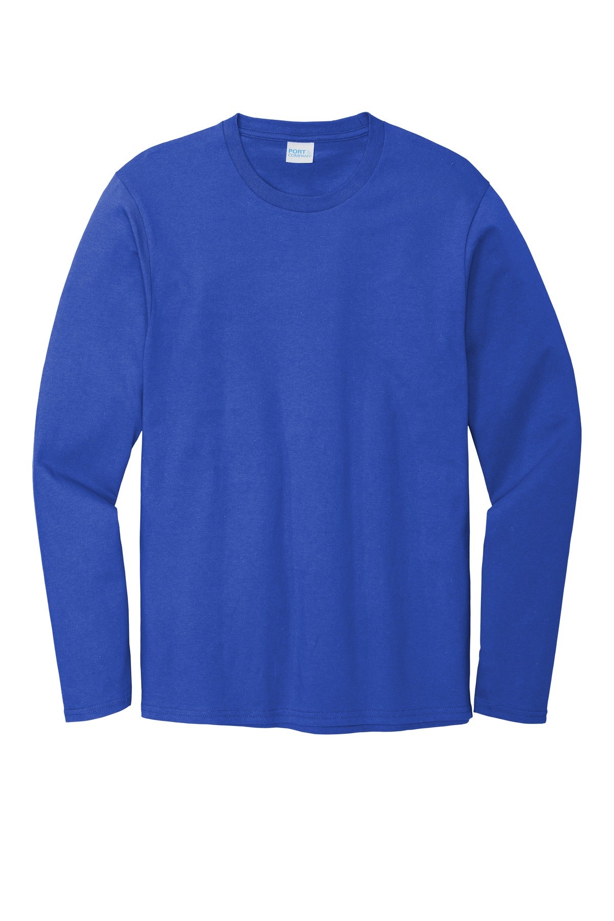 Front View of True Royal Port & Co Long Sleeve Bouncer Tee PC600LS plain