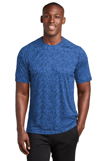 Front View of True Royal Sport-Tek Digi Camo Tee. ST460 plain