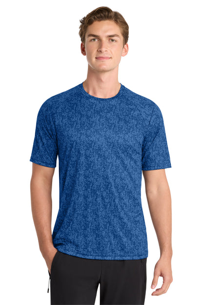 Front View of True Royal Sport-Tek Digi Camo Tee. ST460 plain