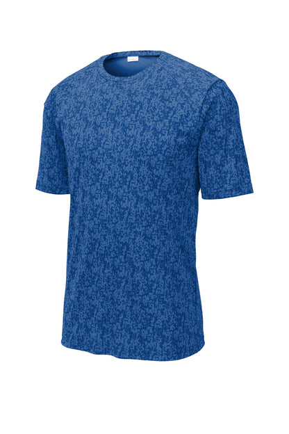 Front View of True Royal Sport-Tek Digi Camo Tee. ST460 plain
