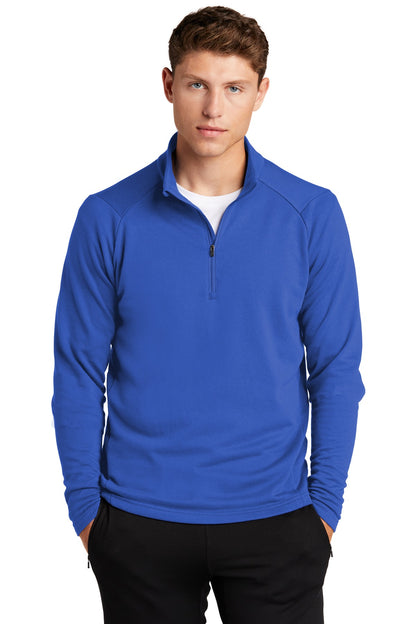 Front View of True Royal Sport-Tek Lightweight French Terry 1/4-Zip Pullover. ST273 plain
