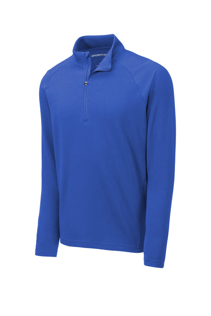 Front View of True Royal Sport-Tek Lightweight French Terry 1/4-Zip Pullover. ST273 plain