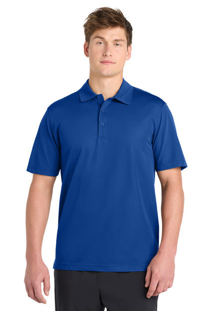 Front View of True Royal Sport-Tek PosiCharge Active Textured Polo. ST690 plain