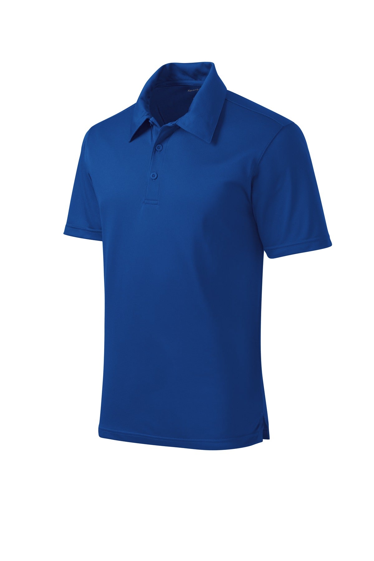 Front View of True Royal Sport-Tek PosiCharge Active Textured Polo. ST690 plain