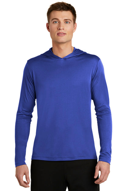 Front View of True Royal Sport-Tek PosiCharge Competitor Hooded Pullover. ST358 plain