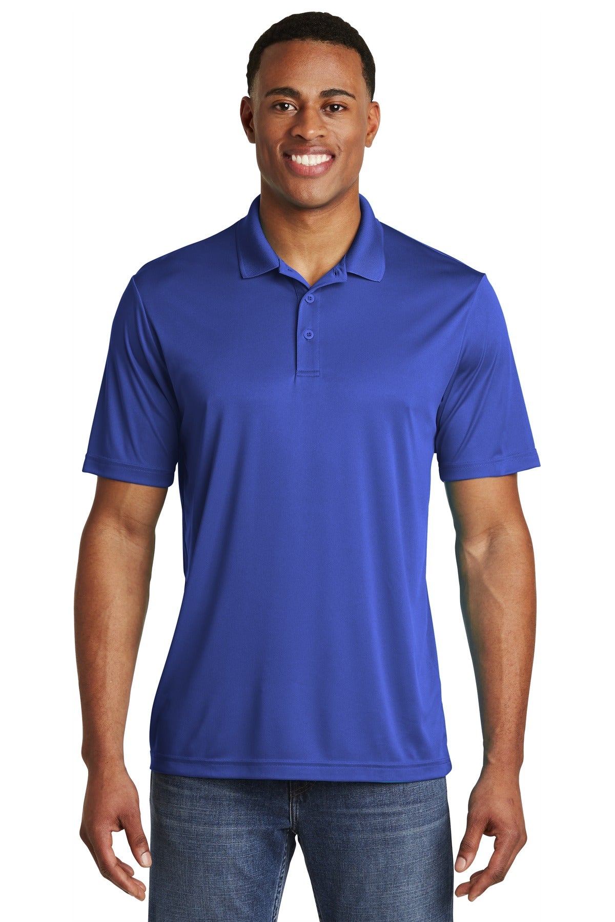 Front View of True Royal Sport-Tek PosiCharge Competitor Polo. ST550 plain
