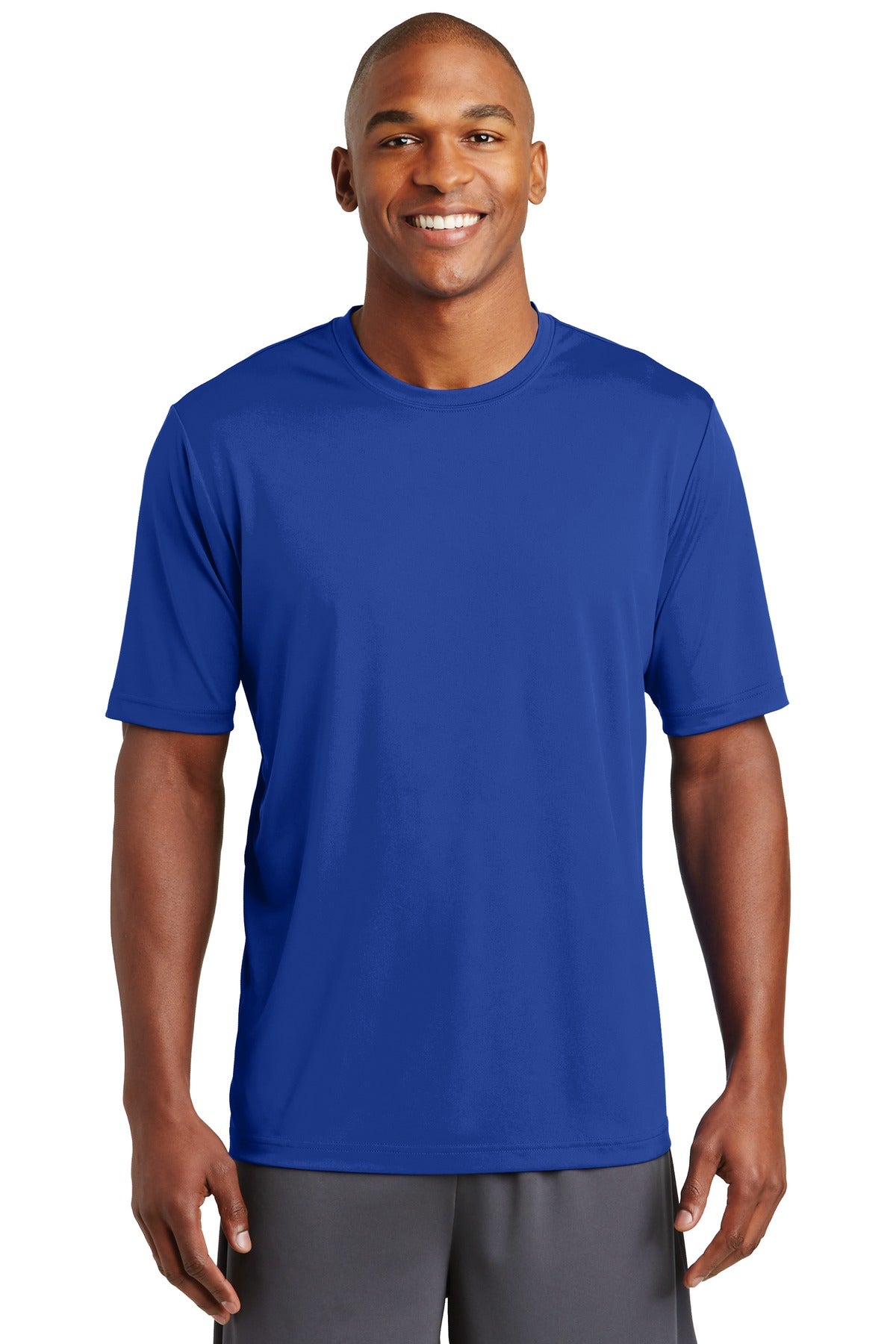 Front View of True Royal Sport-Tek PosiCharge Tough Tee . ST320 plain