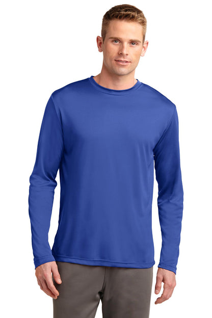 Front View of True Royal Sport-Tek Tall Long Sleeve PosiCharge Competitor Tee. TST350LS plain