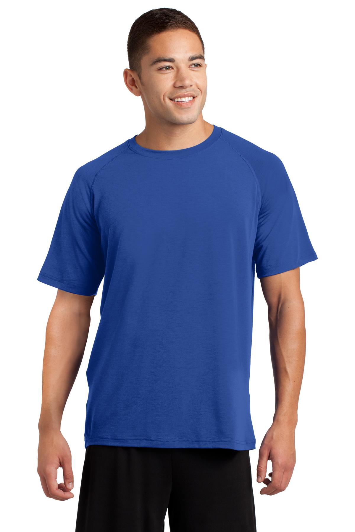 Front View of True Royal Sport-Tek Ultimate Performance Crew. ST700 plain