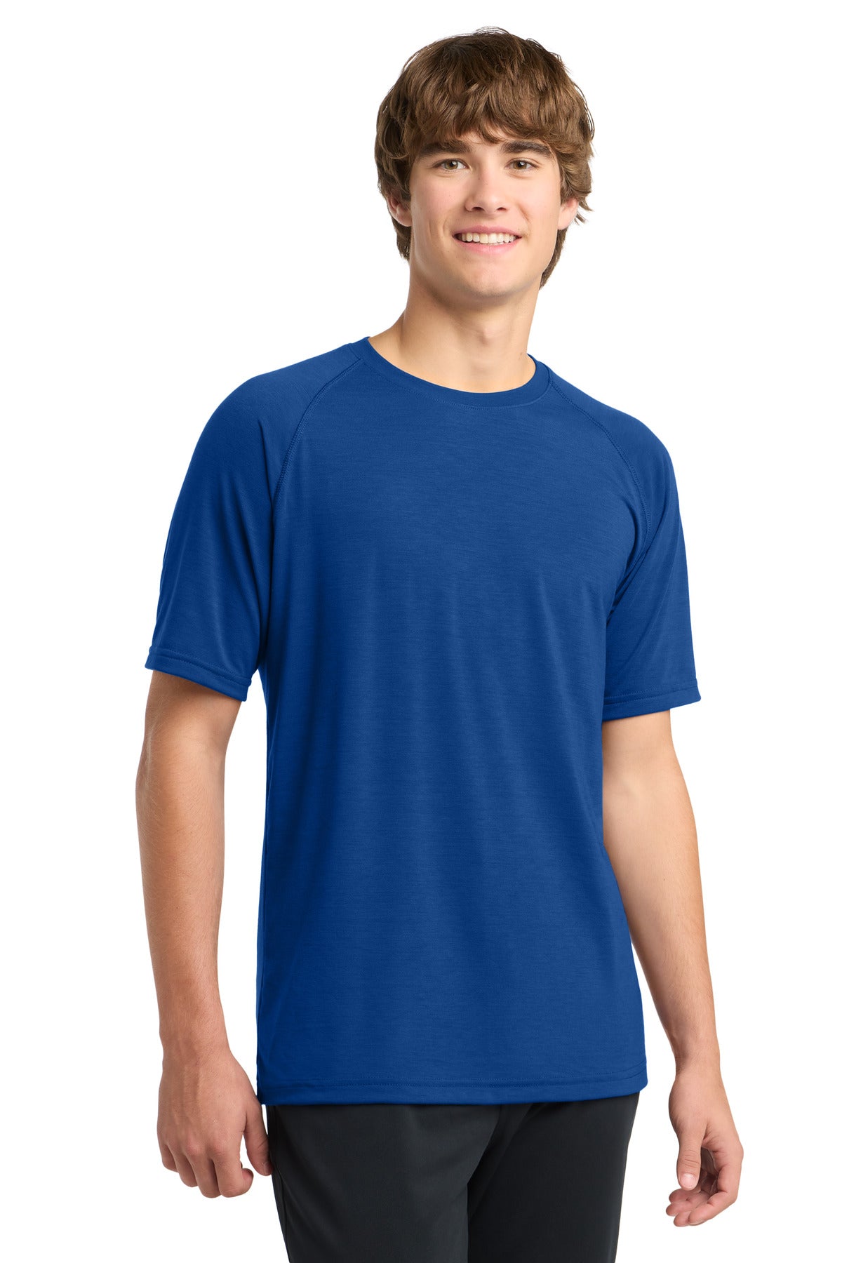Front View of True Royal Sport-Tek Ultimate Performance Crew. ST700 plain