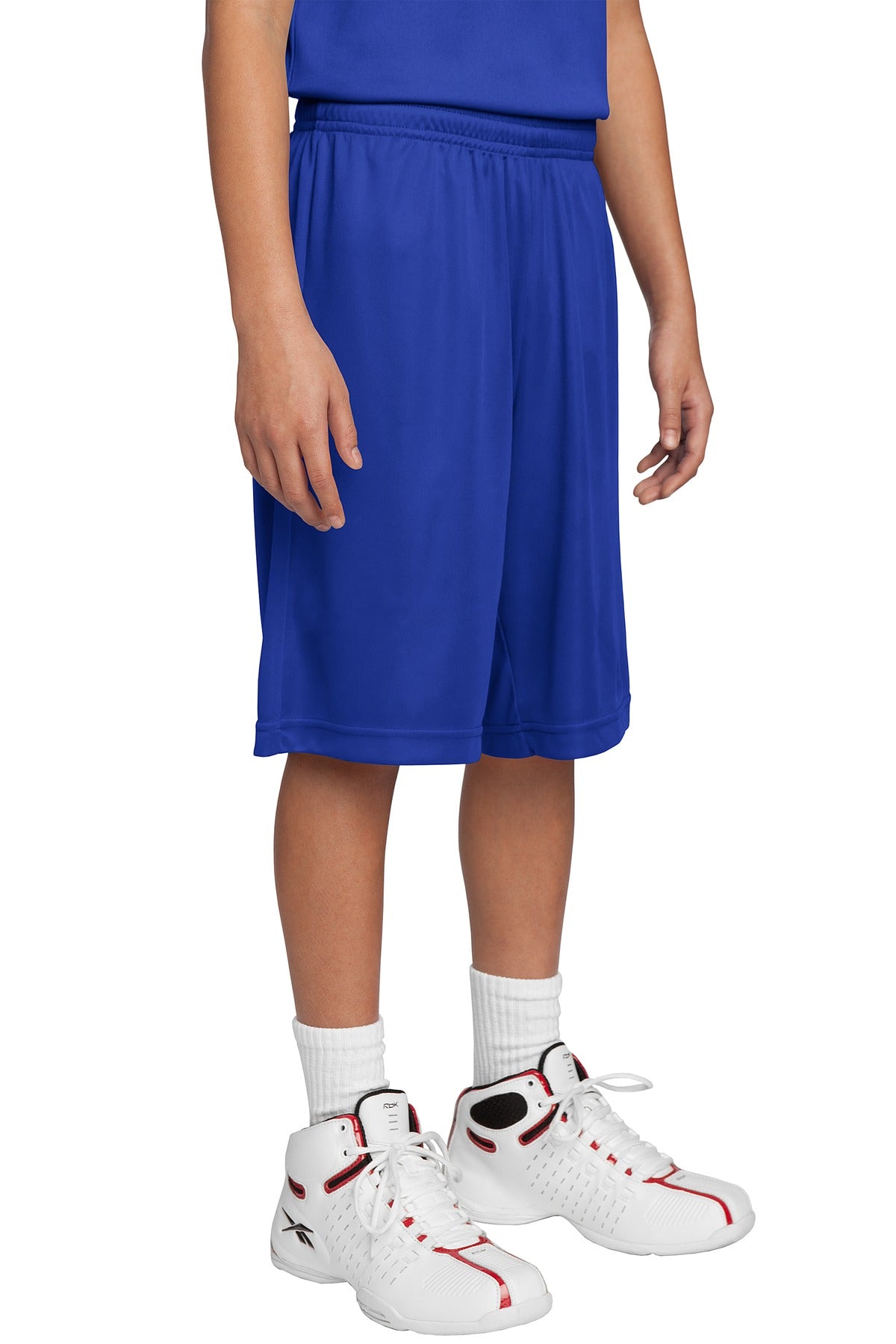 Front View of True Royal Sport-Tek Youth PosiCharge Competitor Short. YST355 plain