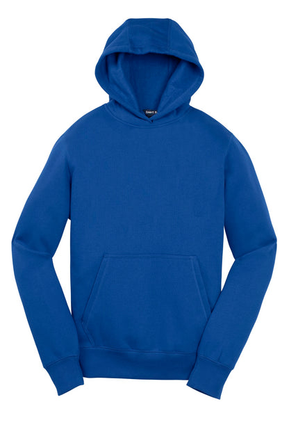 Front View of True Royal Sport-Tek Youth Pullover Hooded Sweatshirt. YST254 plain