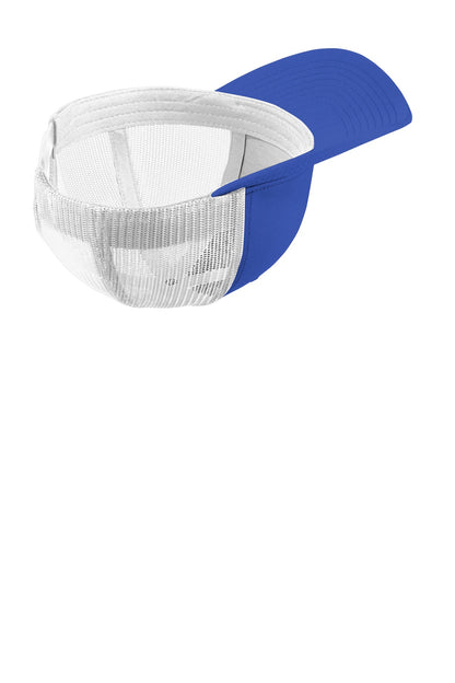 Front View of True Royal/Wht Sport-Tek YP Classics Retro Trucker Cap. STC39 plain