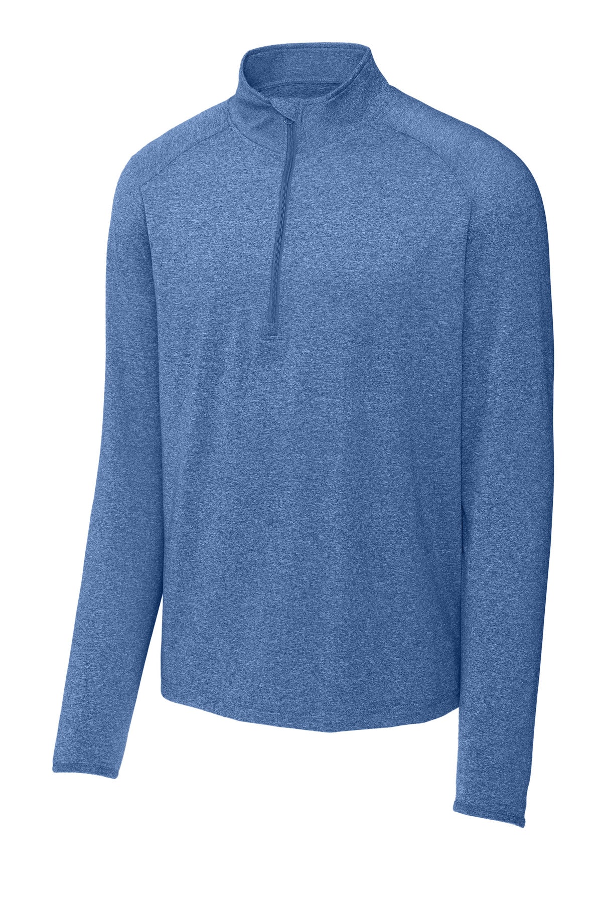 Front View of True Ryl Hthr Sport-Tek Sport-Wick Stretch 1/4-Zip Pullover. ST850 plain