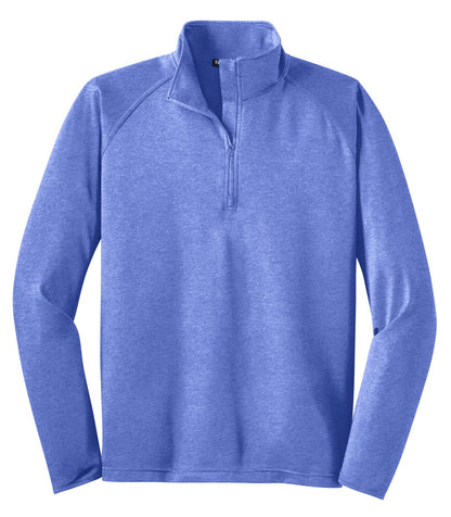 Front View of True Ryl Hthr Sport-Tek Tall Sport-Wick Stretch 1/4-Zip Pullover. TST850 plain
