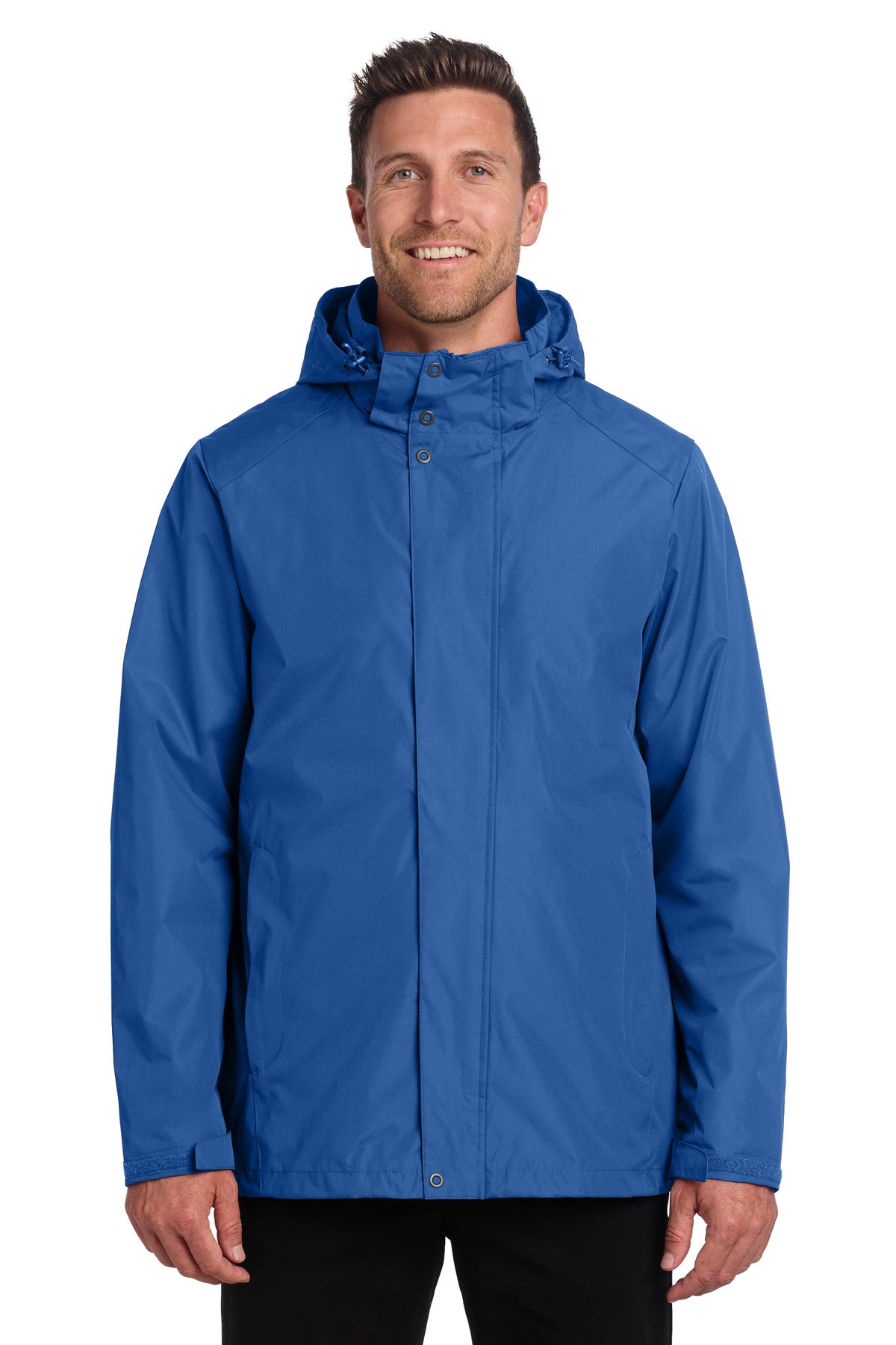 Front View of TrueBlue Port Authority All-Weather 3-in-1 Jacket J123 plain
