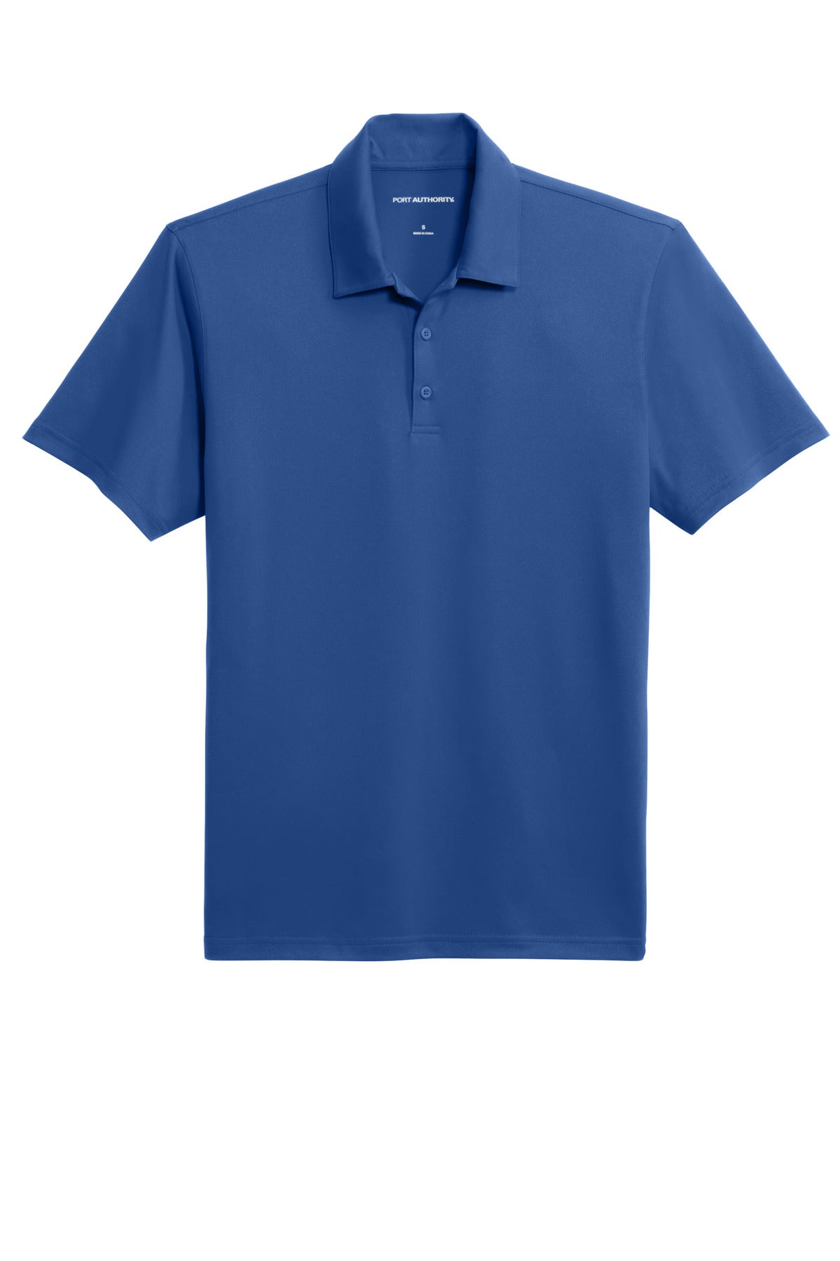 Front View of TrueBlue Port Authority Performance Staff Polo K398 plain