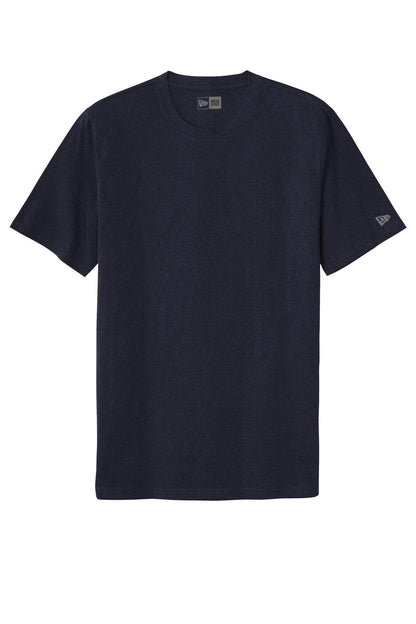 Front View of TrueNavy New Era Tri-Blend Tee NEA135 plain