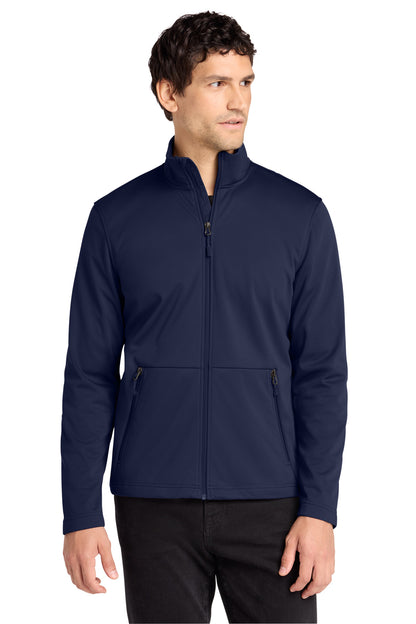 Front View of TrueNavy Port Authority Flexshell Jacket J617 plain