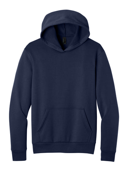 Front View of TrueNavy Port & Co Easy Fleece Pullover Hooded Sweatshirt PC68H plain