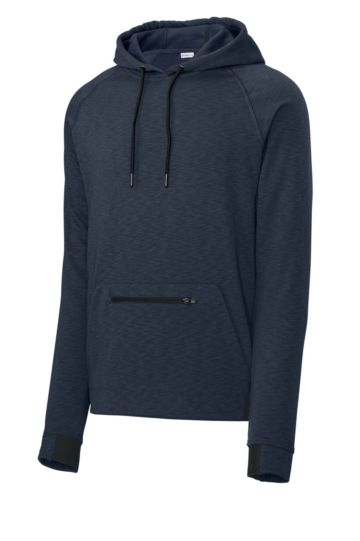 Front View of TrueNavy Sport-Tek PosiCharge Strive Hooded Pullover ST571 plain