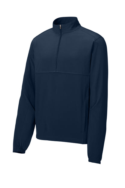 Front View of TrueNavy Sport-Tek Repeat 1/2-Zip JST481 plain