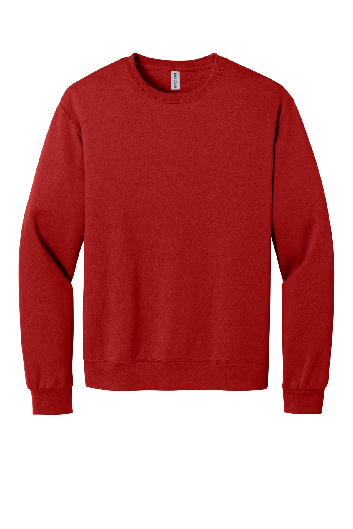 Front View of TrueRed Jerzees Ultimate Unisex CVC Ring Spun Crewneck Sweatshirt IC48M plain