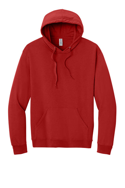 Front View of TrueRed Jerzees Ultimate Unisex CVC Ring Spun Hooded Sweatshirt IC49M plain