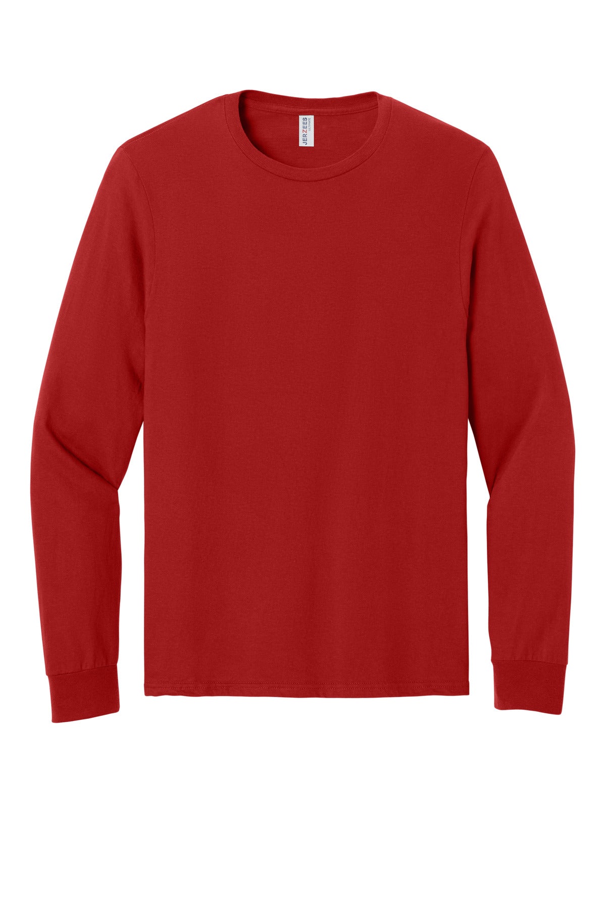 Front View of TrueRed Jerzees Ultimate Unisex Ring Spun Long Sleeve T-Shirt IC46L plain