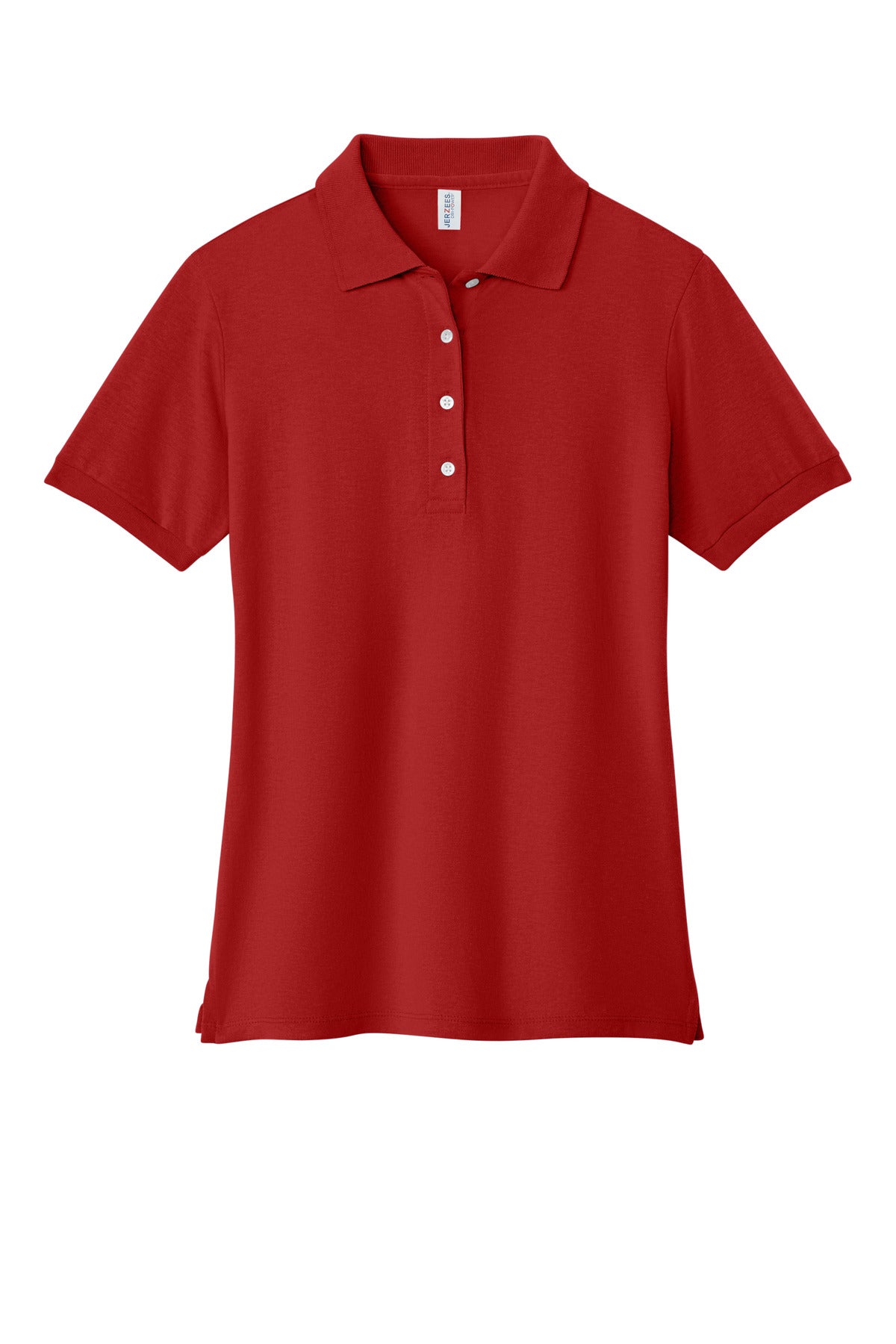 Front View of TrueRed Jerzees Women's Dri-Power Sport Shirt 437W plain