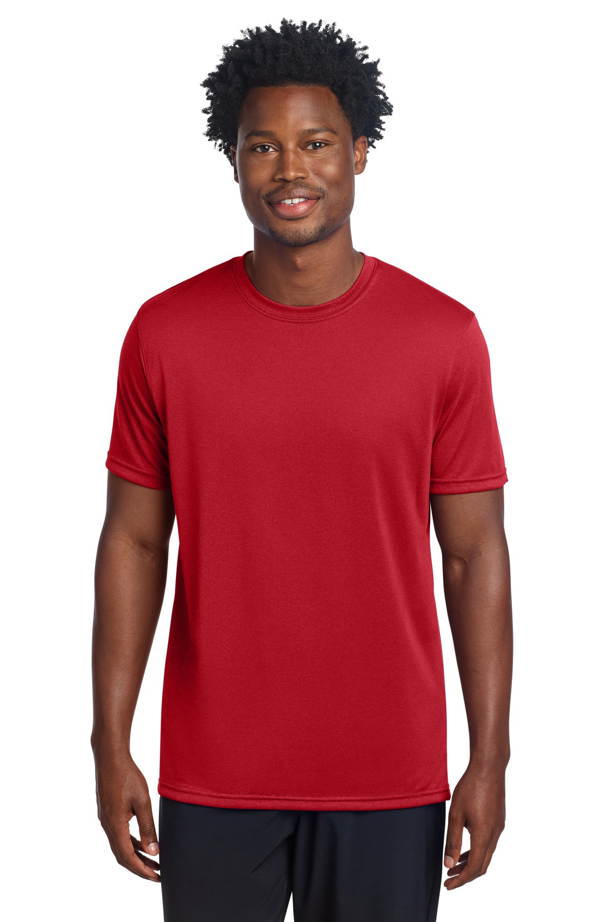 Front View of TrueRed Sport-Tek Echo Tee ST760 plain