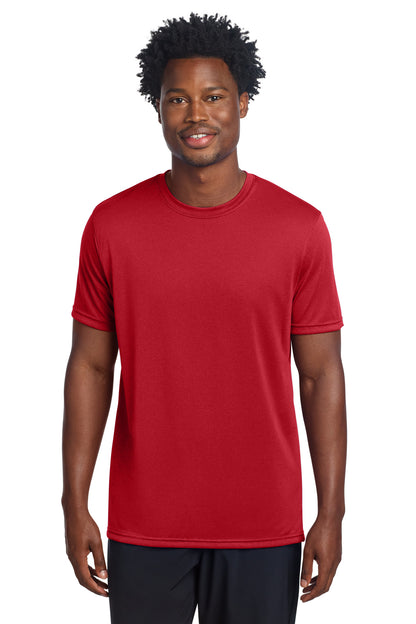 Front View of TrueRed Sport-Tek Echo Tee ST760 plain