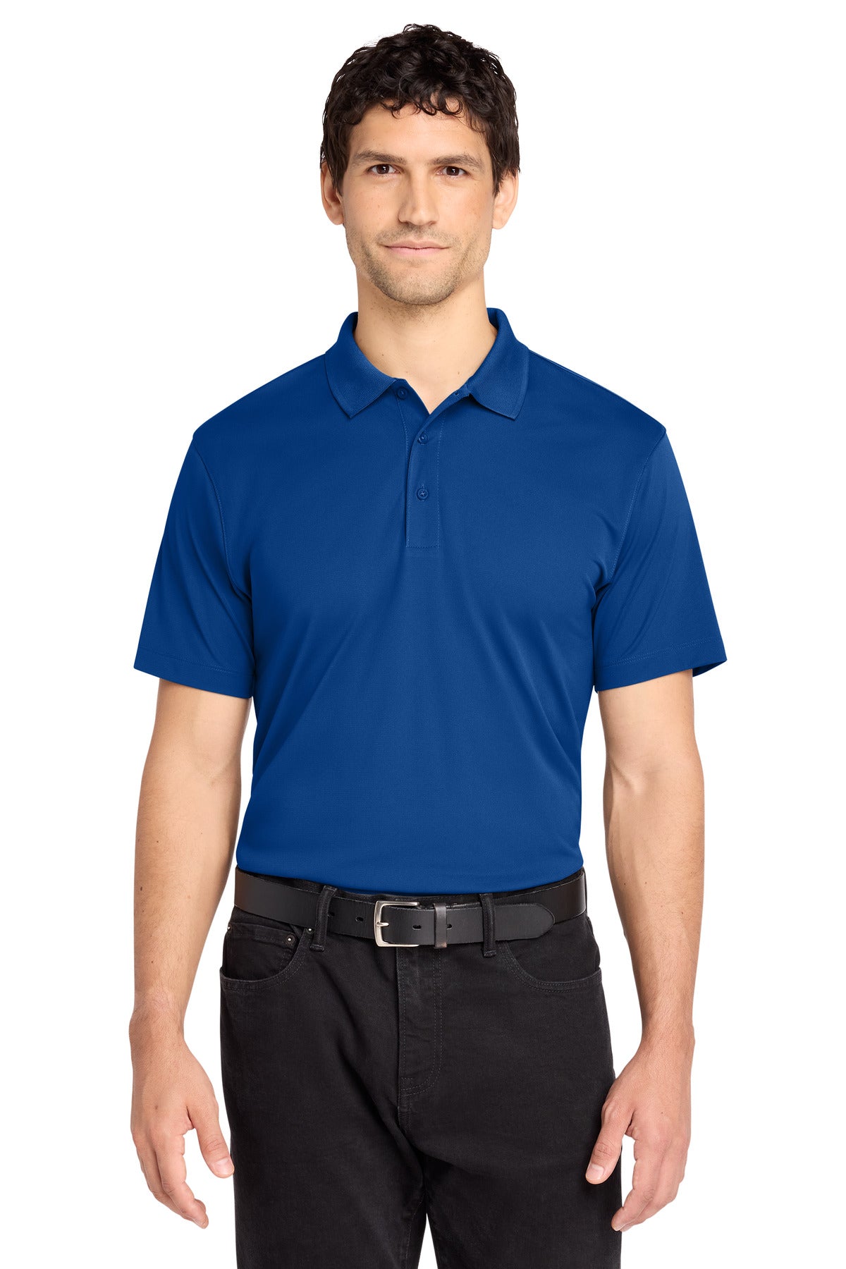 Front View of TrueRoyal Port Authority C-FREE Performance Polo K863 plain