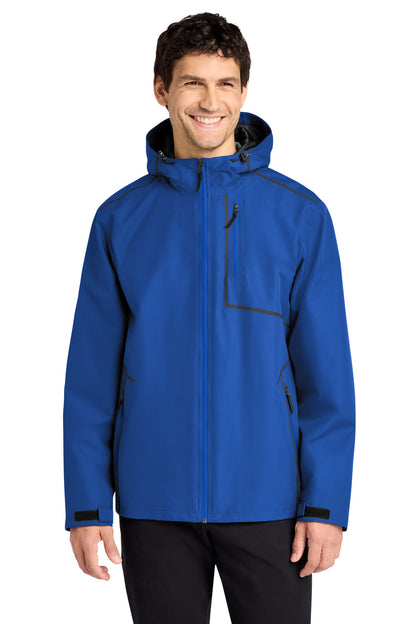 Front View of TrueRoyal Port Authority Collective Tech Outer Shell Jacket J920 plain