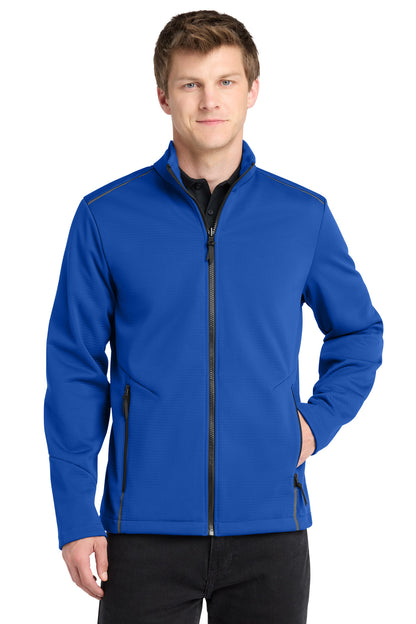 Front View of TrueRoyal Port Authority Collective Tech Soft Shell Jacket J921 plain