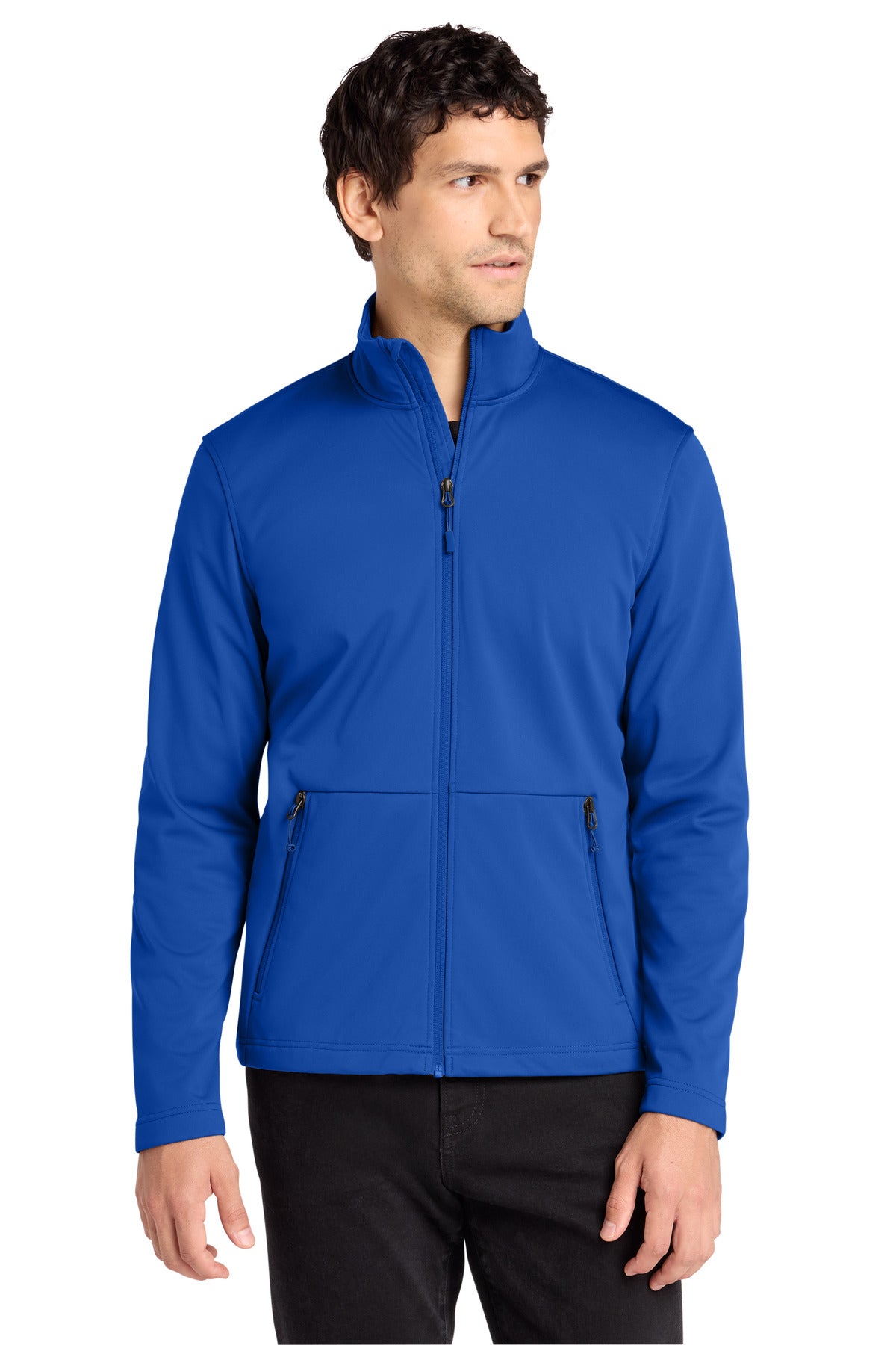 Front View of TrueRoyal Port Authority Flexshell Jacket J617 plain