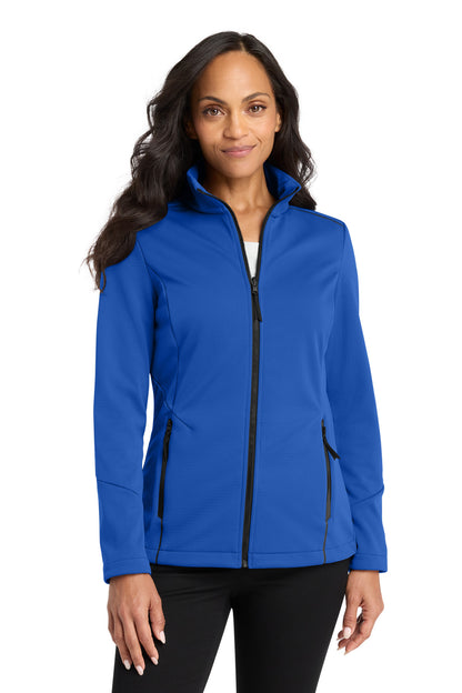 Front View of TrueRoyal Port Authority Women's Collective Tech Soft Shell Jacket L921 plain