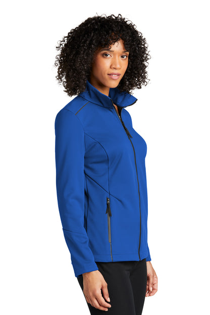 Front View of TrueRoyal Port Authority Women's Collective Tech Soft Shell Jacket L921 plain