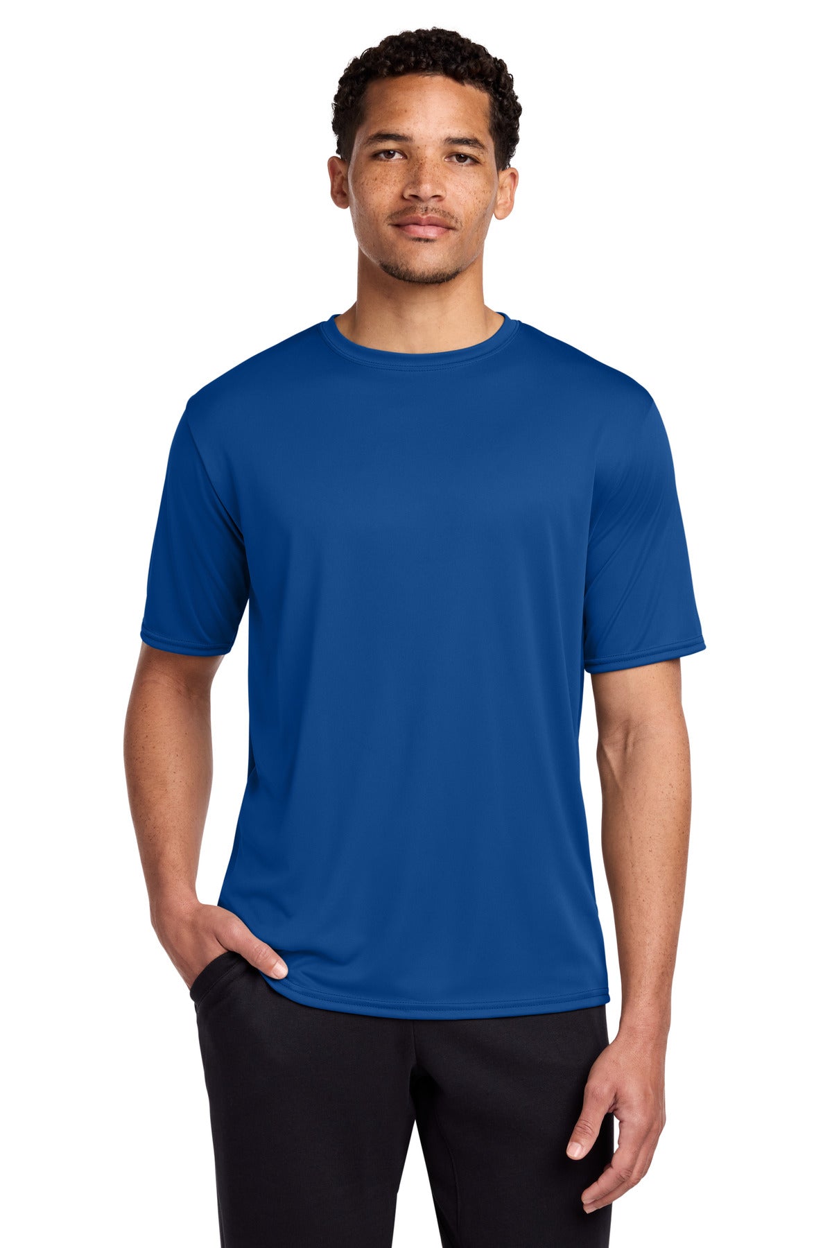Front View of TrueRoyal Port & Co Performance Tee. PC380 plain