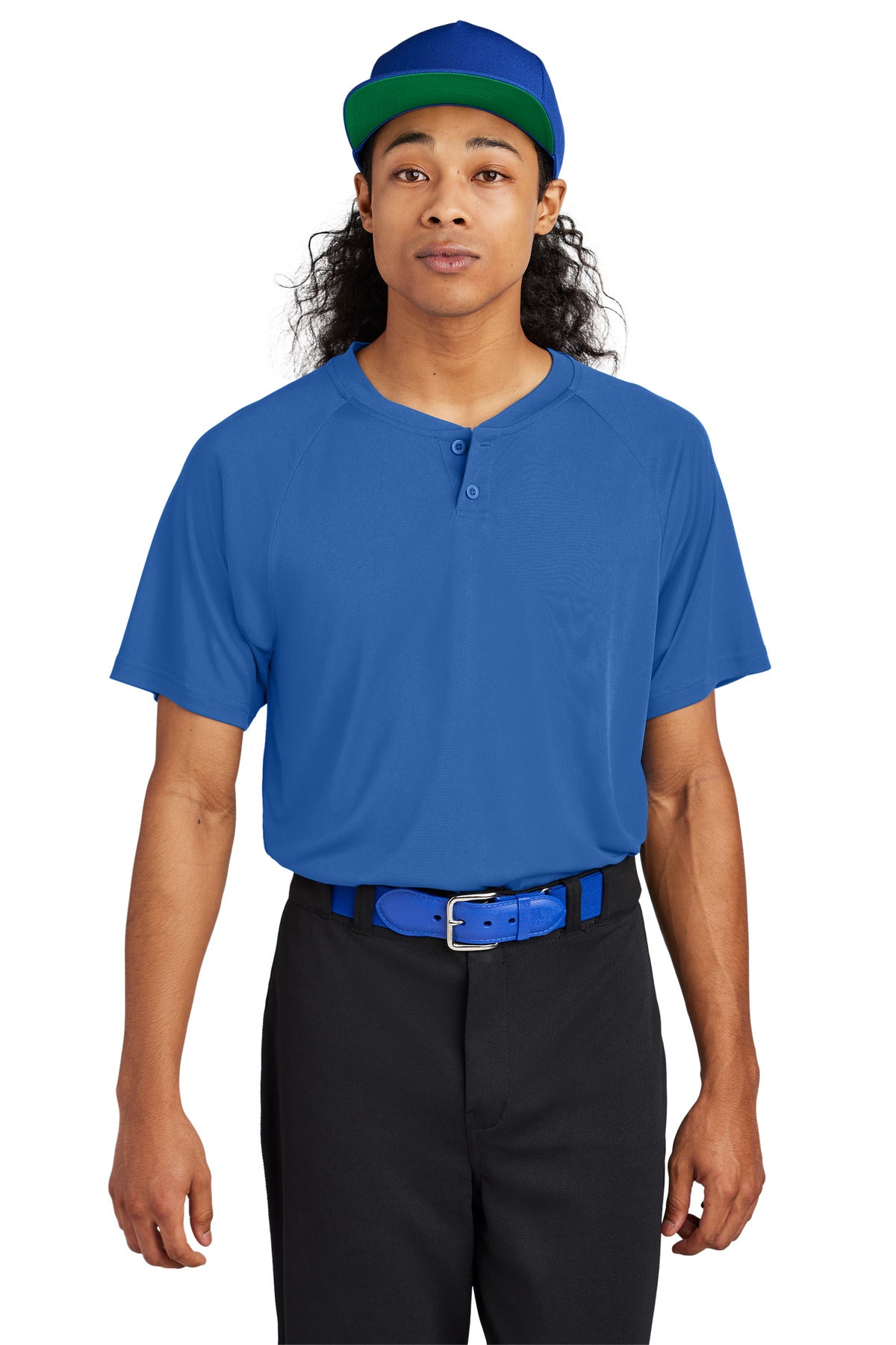 Front View of TrueRoyal Sport-Tek PosiCharge Competitor 2-Button Henley ST359 plain