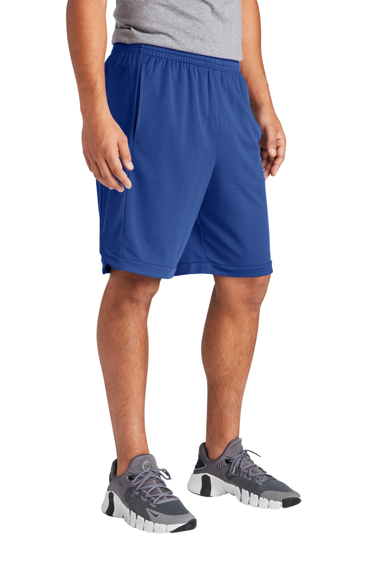Front View of TrueRoyal Sport-Tek PosiCharge Position Short with Pockets ST575 plain