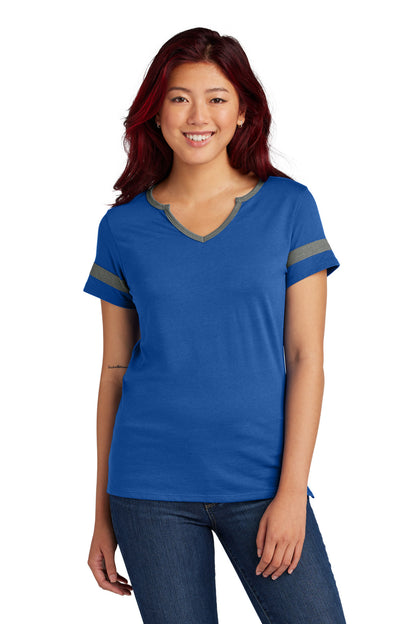 Front View of TRy/VtgHtr Sport-Tek Women's Halftime Notch Neck Tee LST6041 plain