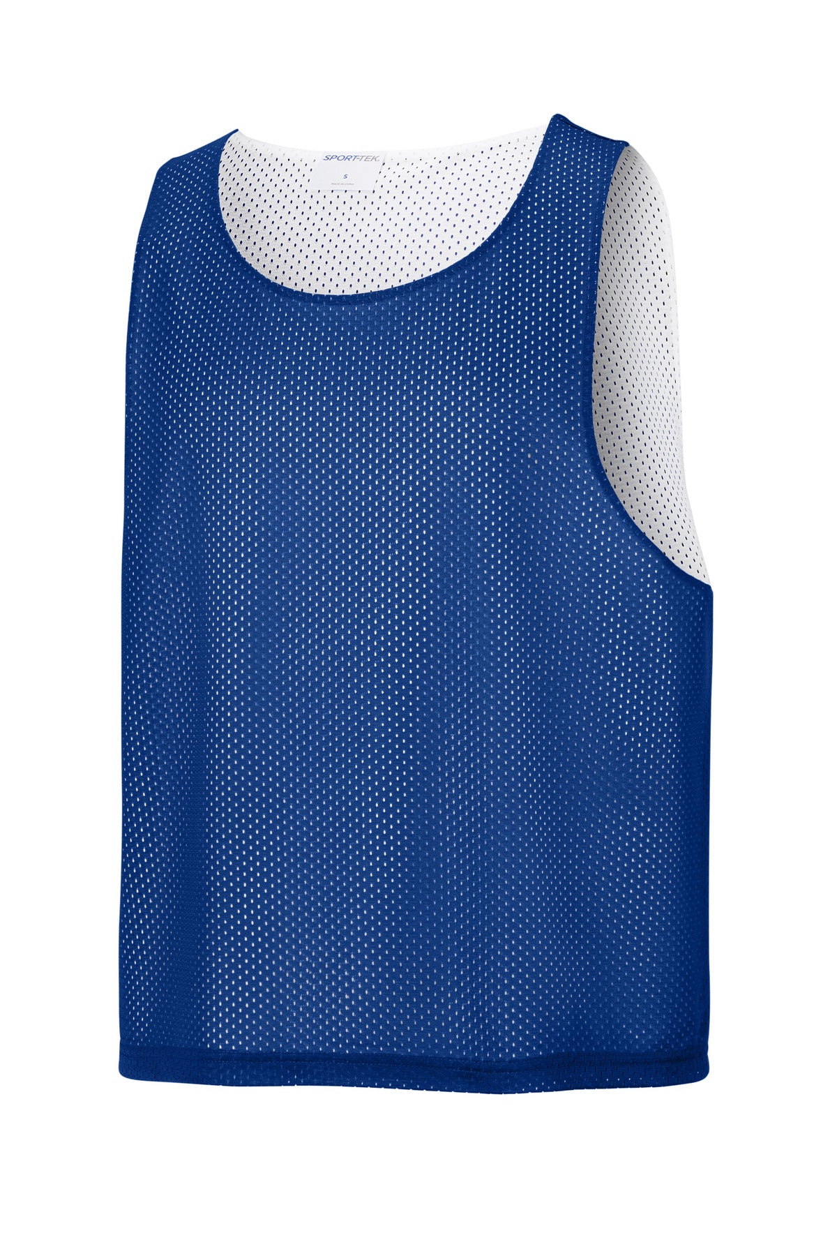 Front View of TRy/White Sport-Tek Lacrosse Reversible Pinnie ST512 plain