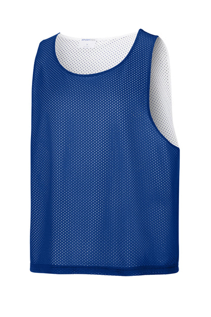 Front View of TRy/White Sport-Tek Lacrosse Reversible Pinnie ST512 plain