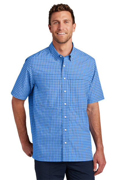 Front View of TRy/WMinPd Port Authority Short Sleeve UV Daybreak Shirt W961 plain