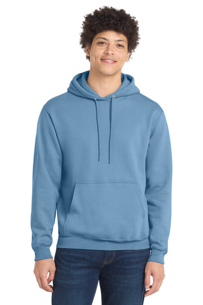 Front View of TundraBlu Port & Co Core Fleece Pullover Hooded Sweatshirt. PC78H plain